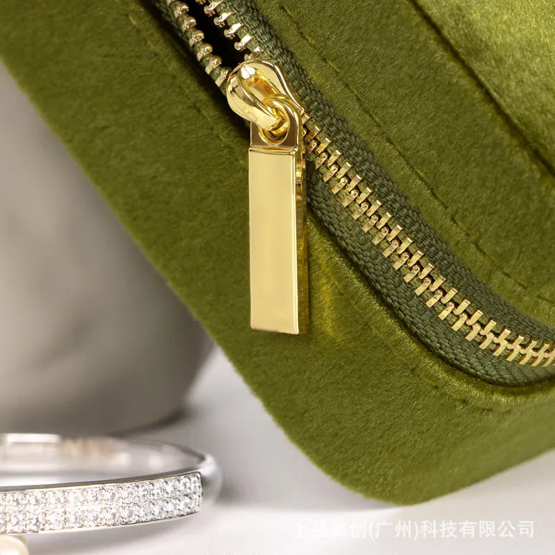 Green Red Color Girl Birthday Gift For Jewelry Storage Travel Mini Portable Ring Necklace Bracelet Velvet Box